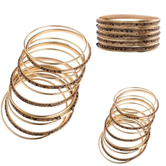 Brown Snake Skin bangle bracelets - Picture 2 of 6